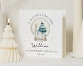 Personalised First Christmas Card, 1st Christmas Card for Boy, Baby Boy Christmas Card, Son Grandson Nephew, Bunny Christmas Card