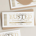 Busted Gig Ticket Gift Voucher, Personalised Gold Foil Scratch Gift Voucher, Scratch Reveal Gift, Scratch To Reveal, Gig Ticket