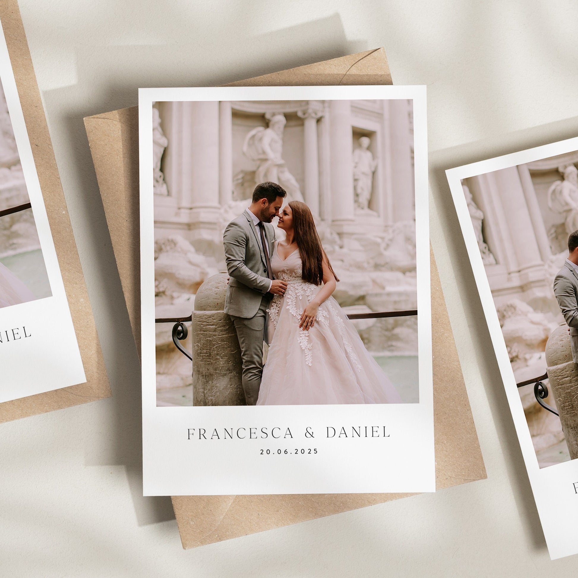 Postcard Thank You Cards With Photo, Wedding Thank You Card, Folded Wedding Thank You, Thank You Card, Simple Wedding Card With Photo