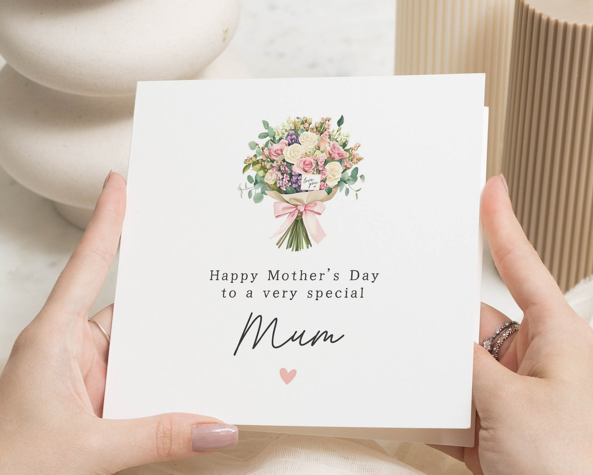 Mother's Day Card for Mum, Floral Mother's Day Card, Special Mum Card, Greeting Card for Her, Cute Mother's Day Card, Square Card for Mum