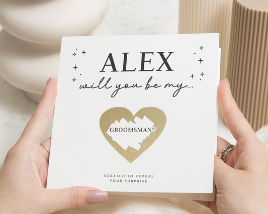Will You Be My Groomsman Card, Scratch to Reveal Card, Personalised Groomsman Proposal Card, Wedding Party Card, Groomsmen Cards