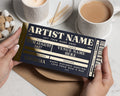 Personalised Concert Ticket Gift, Custom Music Gift Voucher, Birthday Gift For Her, Gold Foil Ticket, Scratch To Reveal