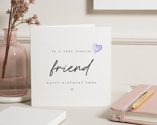 Birthday Card for Friend, Personalised Friend Birthday Card, Special Friend Birthday Card, Birthday Card for Her, Custom Birthday Card