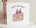 Personalised 40th Birthday Card, Birthday Card for Her, Custom Name Cake Illustration, Birthday Cards for Women, Milestone Birthday Card