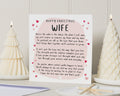 Christmas Card for Wife, Wife Christmas Card, Romantic Christmas Card for Her, Poem Christmas Card, Cute Xmas Card for Wife