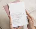 Blush Pink Wedding Invitations, Minimalist Wedding Invite, Elegant Typography Invitation Suite, Personalised Wedding Stationery