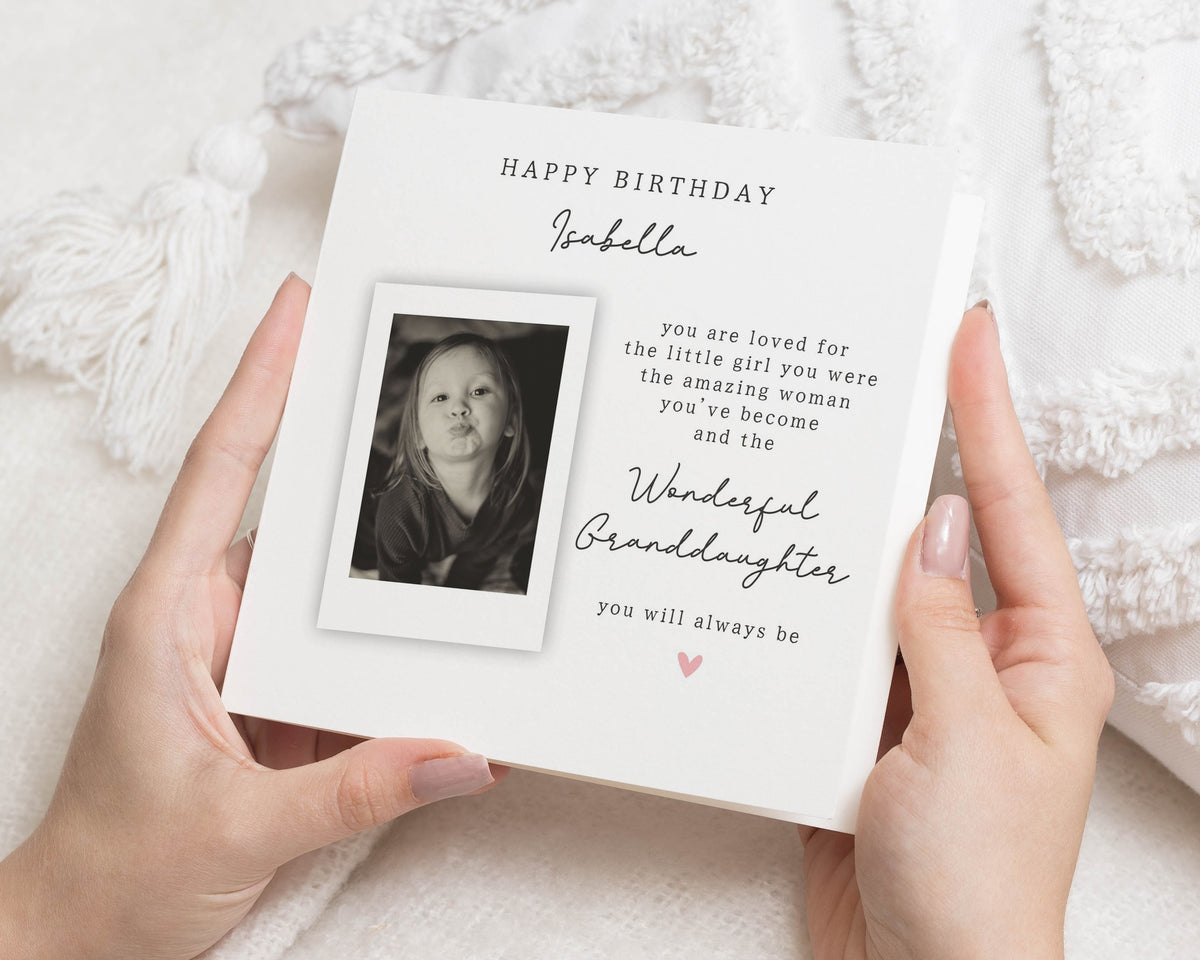 Granddaughter Birthday Card, Personalised Photo Birthday Card, Birthday Card for Granddaughter, Birthday Card for Her, Poem Card for Her