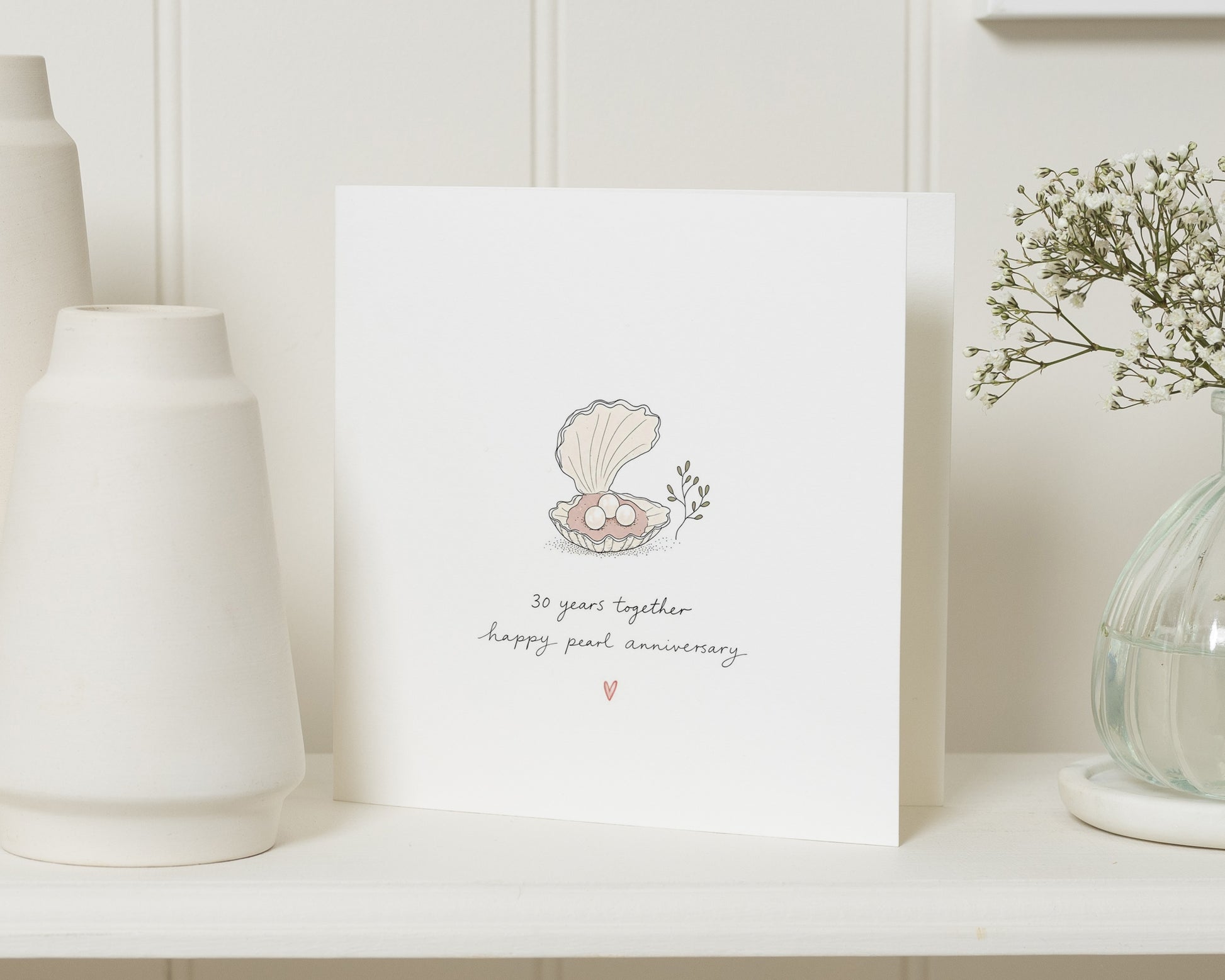 Pearl Anniversary Card, 30th Anniversary Card, Anniversary Card for Wife, Anniversary Card for Husband, 30 Years Together Card