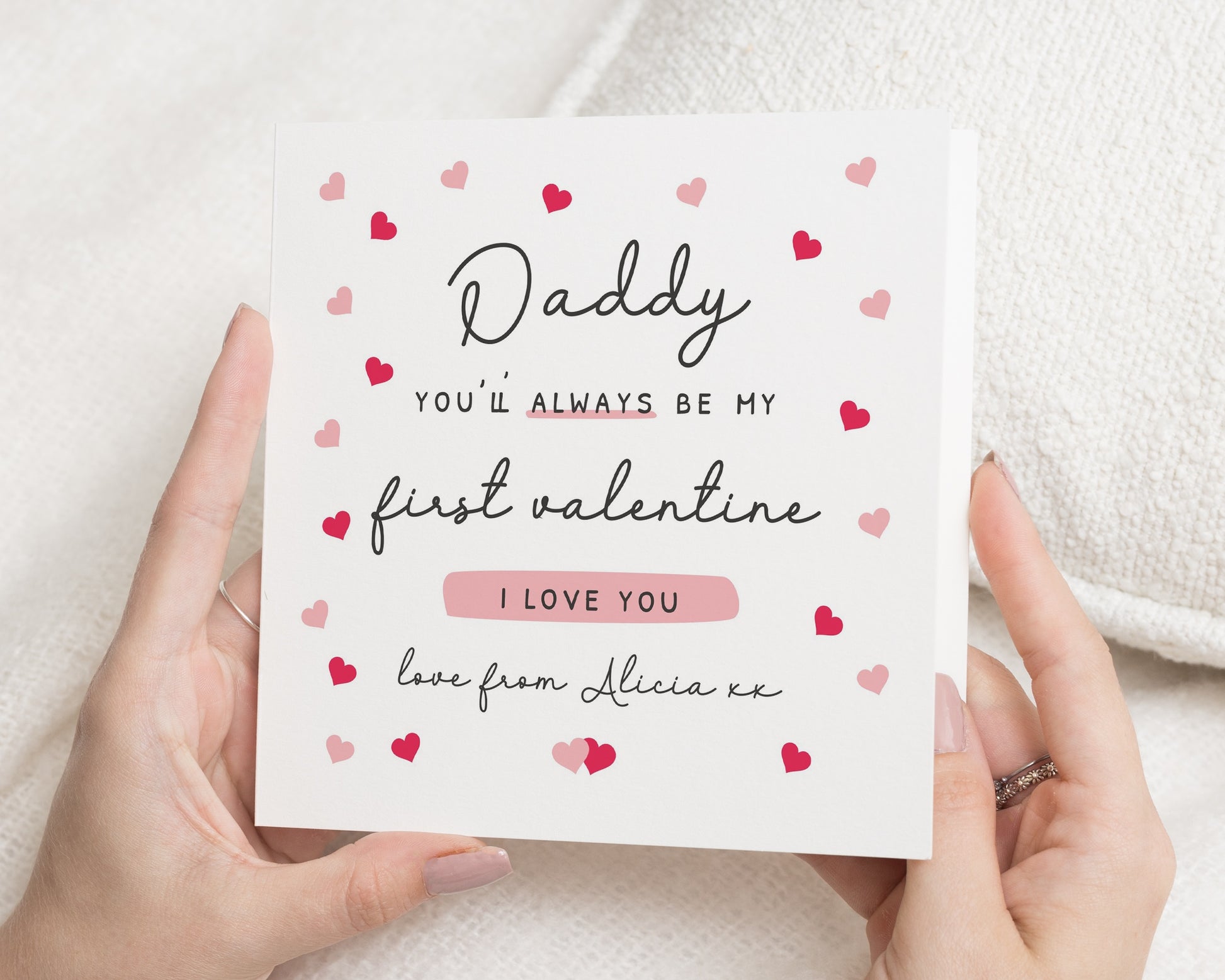 Valentines Day Card for Daddy, First Valentine Card from Daughter, Personalised Valentines Card for Dad, Cute Valentine Card