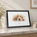 Personalised Pet Portrait From Photo, Custom Watercolour Dog Print, Pet Lover Gift, Dog Mum Gift, Black Framed Wall Art