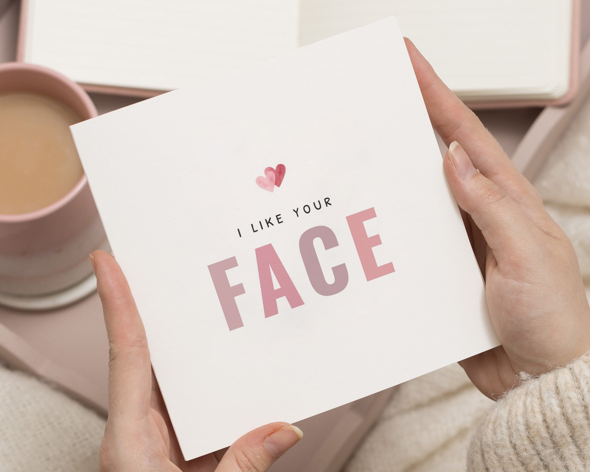 Funny Valentines Day Card, I Like Your Face Card, Anniversary Card, Romantic Card for Him, Her, Boyfriend, Girlfriend, Cute Love Card