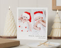 Personalised Photo Christmas Card, Square Christmas Card, Peace Love Joy, Baby Christmas Card, Pack of 10, 20, 50 or 100