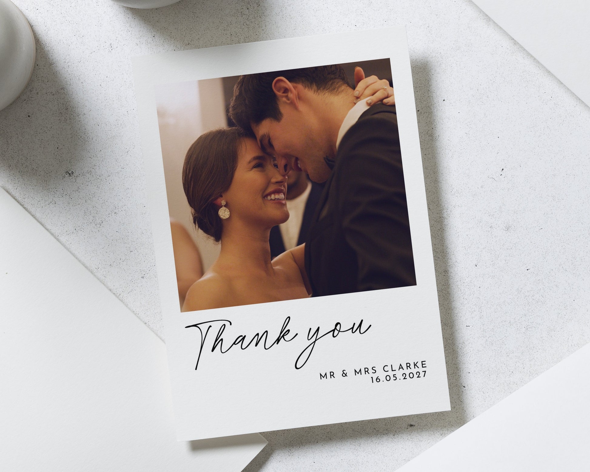 Personalised Wedding Thank You Cards, Photo Wedding Thank You Card, Simple Wedding Thank You Cards, Flat Photo Thank You Cards