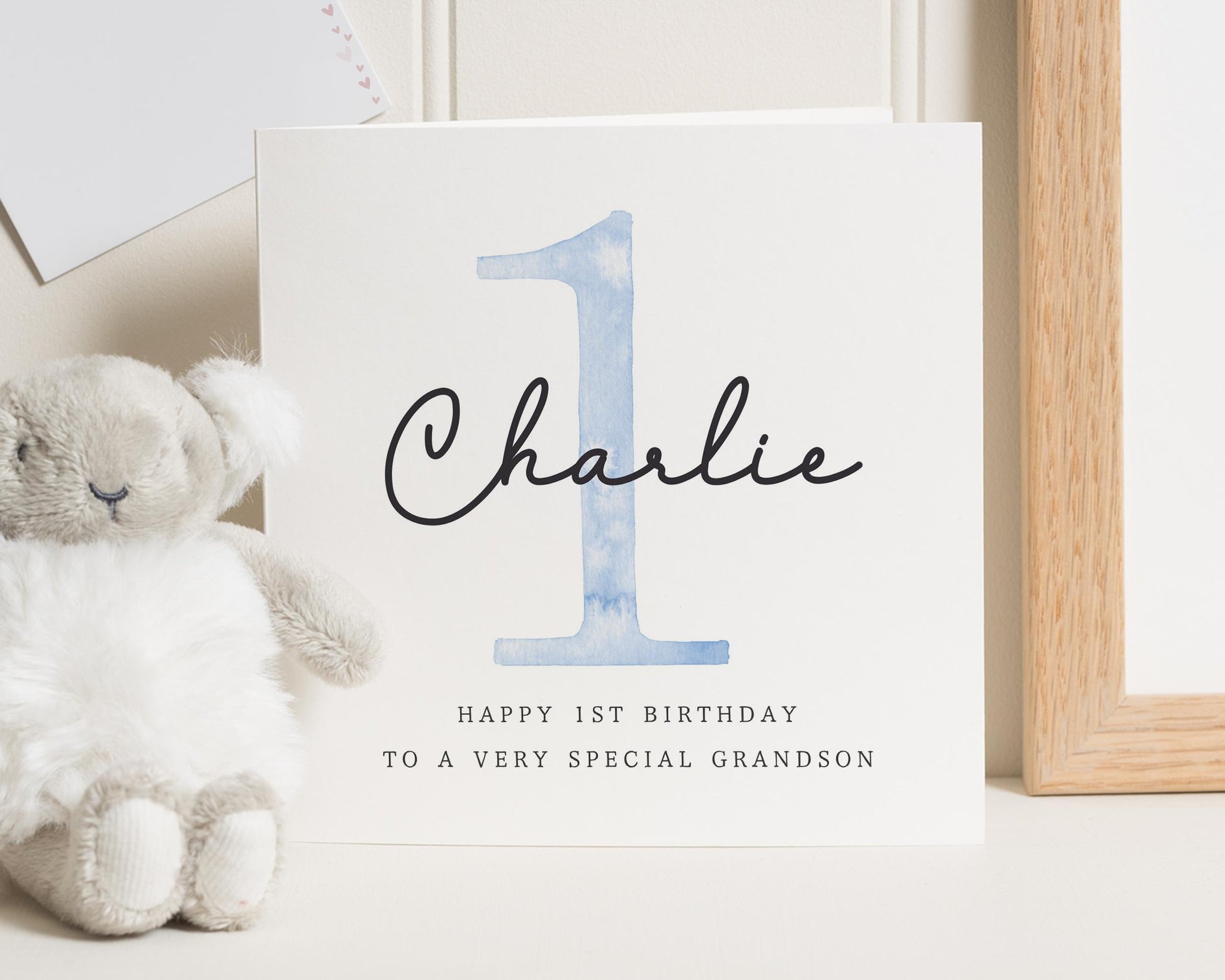 1st Birthday Card for Grandson, Personalised First Birthday Card, Birthday Card for Boy, Grandson Birthday Card, Cute Birthday Card