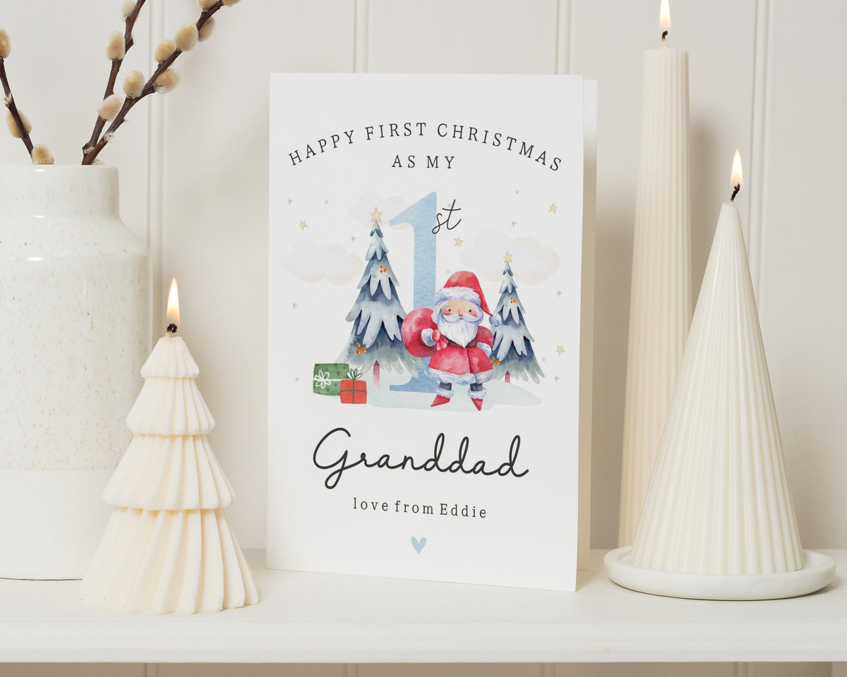 First Christmas Card for Granddad, Grandad Christmas Card, 1st Christmas Card, Personalised Christmas Card, From Grandchild, From Baby