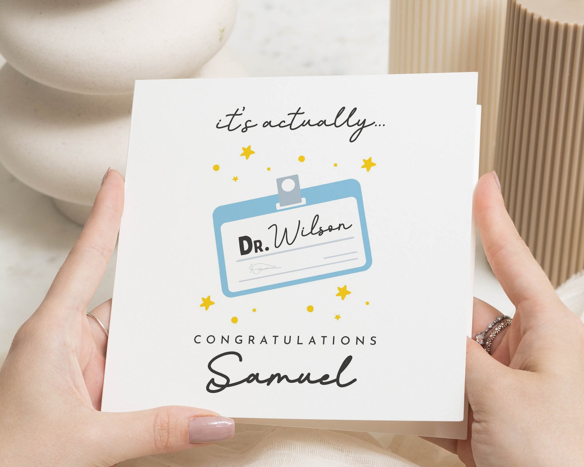 Congratulations Card, Personalised Doctor Card, Graduation Card, New Job Card, Custom Name Card, Congratulations Card for Him or Her