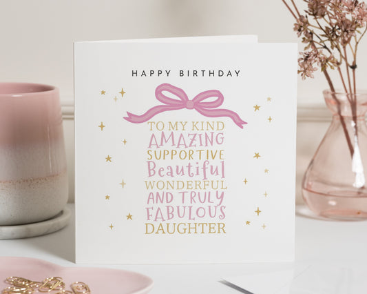 Birthday Card for Daughter, Daughter Birthday Card, Birthday Card for Her, Personalised Daughter Card, Cute Birthday Card