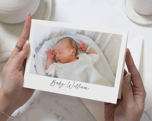 Simple New Baby Boy Thank You Cards, Baby Photo Cards Thank You, Personalised Thank You Cards New Baby Girl, Baby boy Postcard Thankyou Card