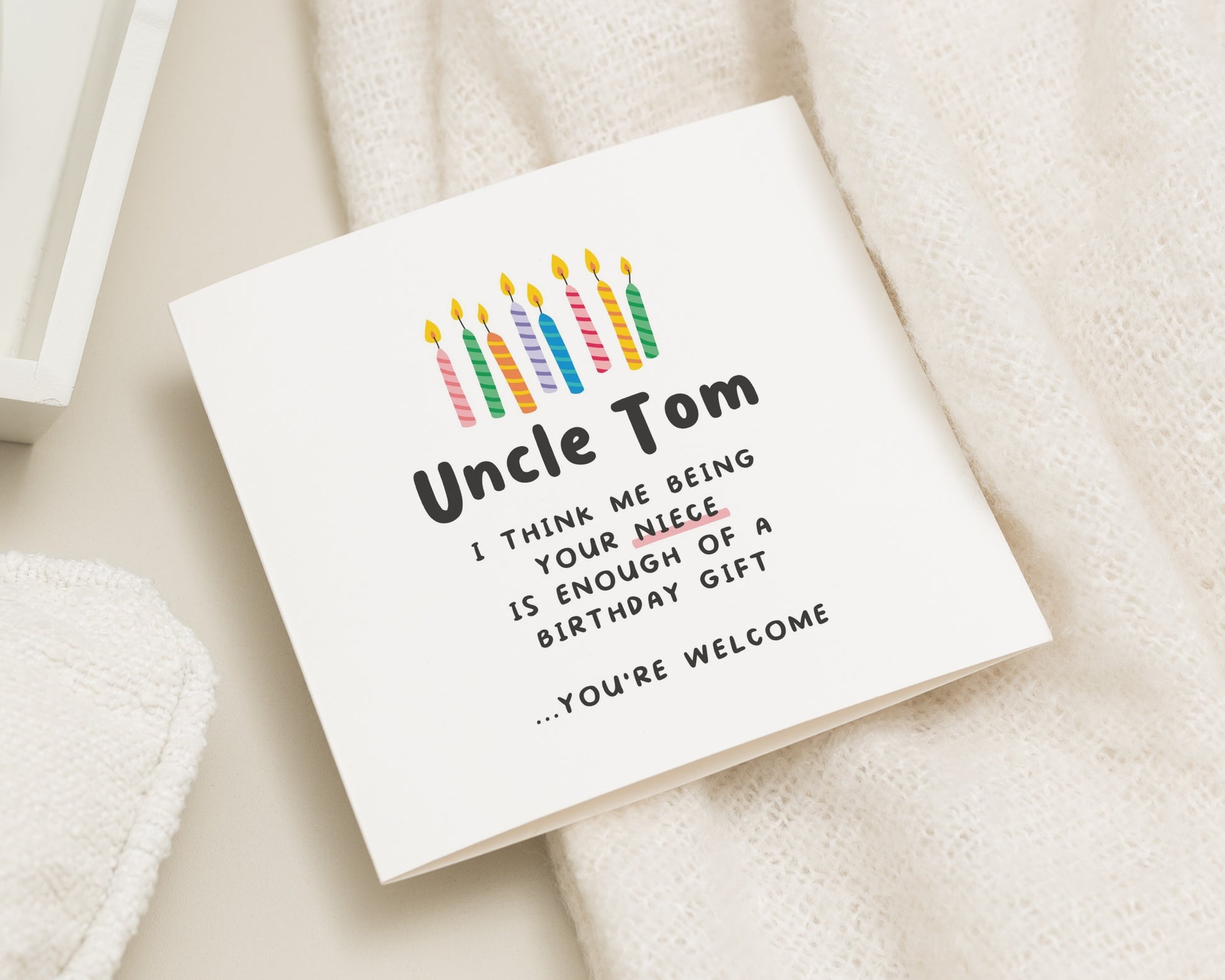 Birthday Card for Uncle, Funny Uncle Birthday Card, Personalised Birthday Card for Uncle, From Niece Birthday Card, Custom Uncle Card