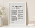 Personalised Song Lyrics Print, First Dance Wedding Gift, White Wall Art, Anniversary Gift for Couple, Custom Framed Print