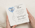 21st Birthday Card for Grandson, Personalised Grandson Birthday Card, 21st Birthday Cards for Him, Blue Balloon Birthday Card