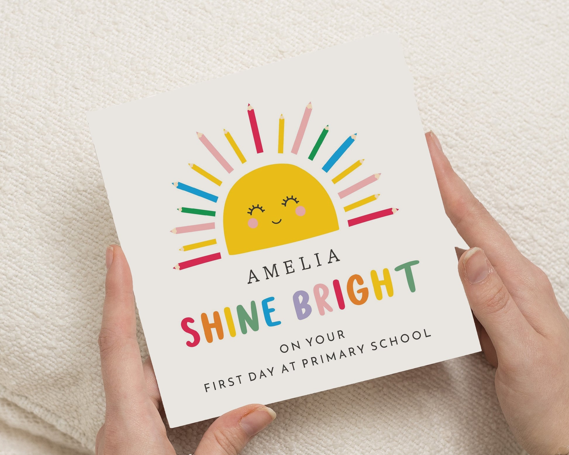 First Day of School Card, 1st Day School Card, Personalised Good Luck Card, Primary School Card, Back to School Card for Child