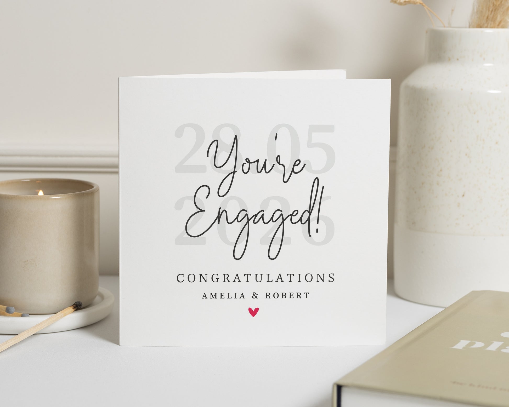 Engagement Card, Personalised Engagement Card, Congratulations Card, Engagement Card for Couple, Custom Engagement Card