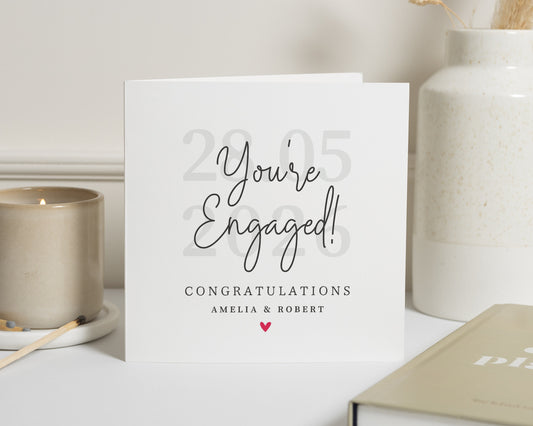 Engagement Card, Personalised Engagement Card, Congratulations Card, Engagement Card for Couple, Custom Engagement Card