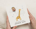 1st Birthday Card, First Birthday Card, Personalised Photo Birthday Card, Giraffe Birthday Card, Safari Birthday Card for Boy