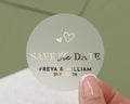 Save the Date Sticker, Gold Foil Save the Date, Personalised Wedding Sticker, Wedding Save the Date, Custom Save the Date Label