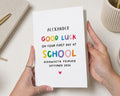 Personalised First Day of School Card, Good Luck Card for School, Starting School Card, First Day at School Card, Custom School Card