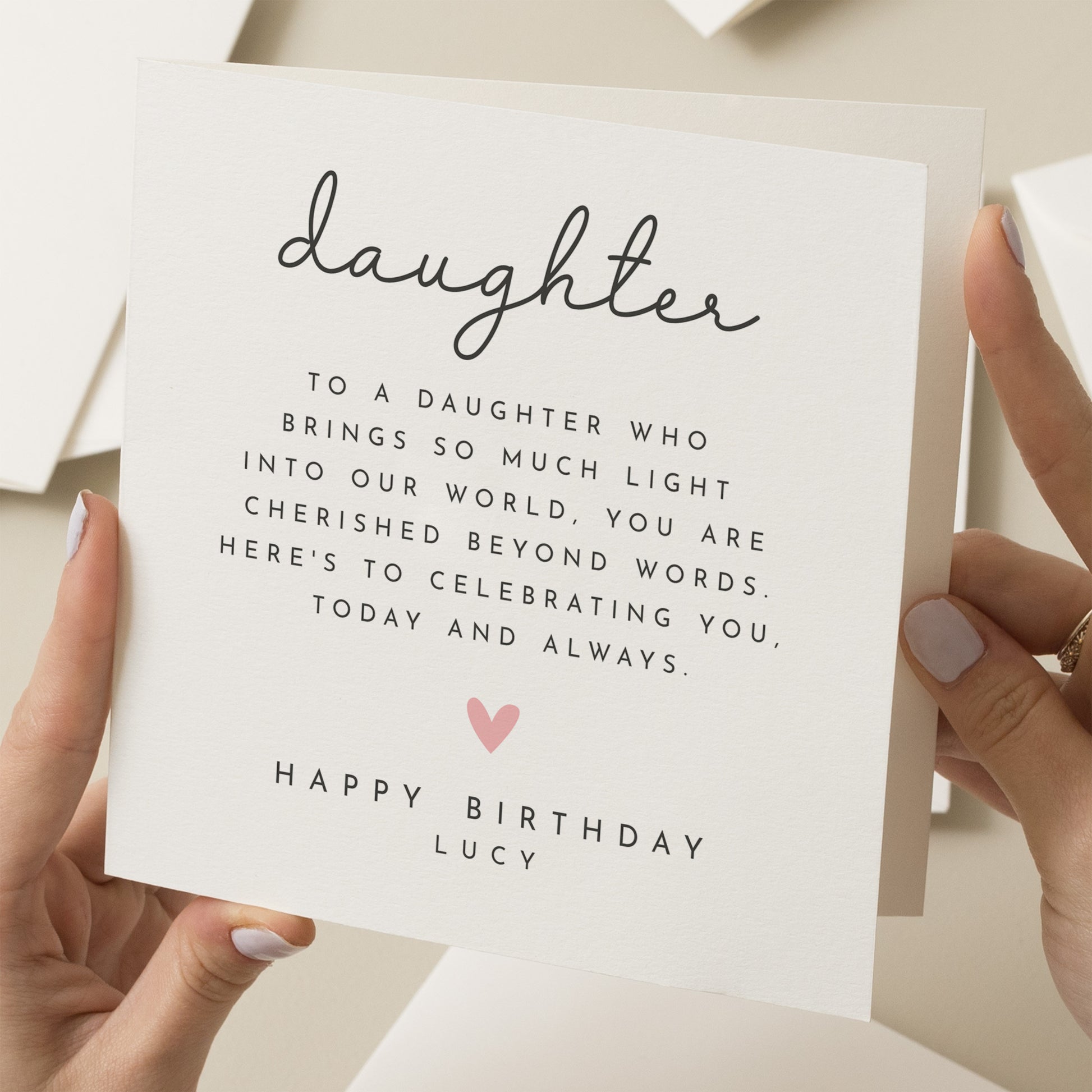 Daughter Birthday Card Poem, Amazing Daughter Gift, Special Daughter Birthday Card For Her, Wonderful Daughter Birthday Card For Girl