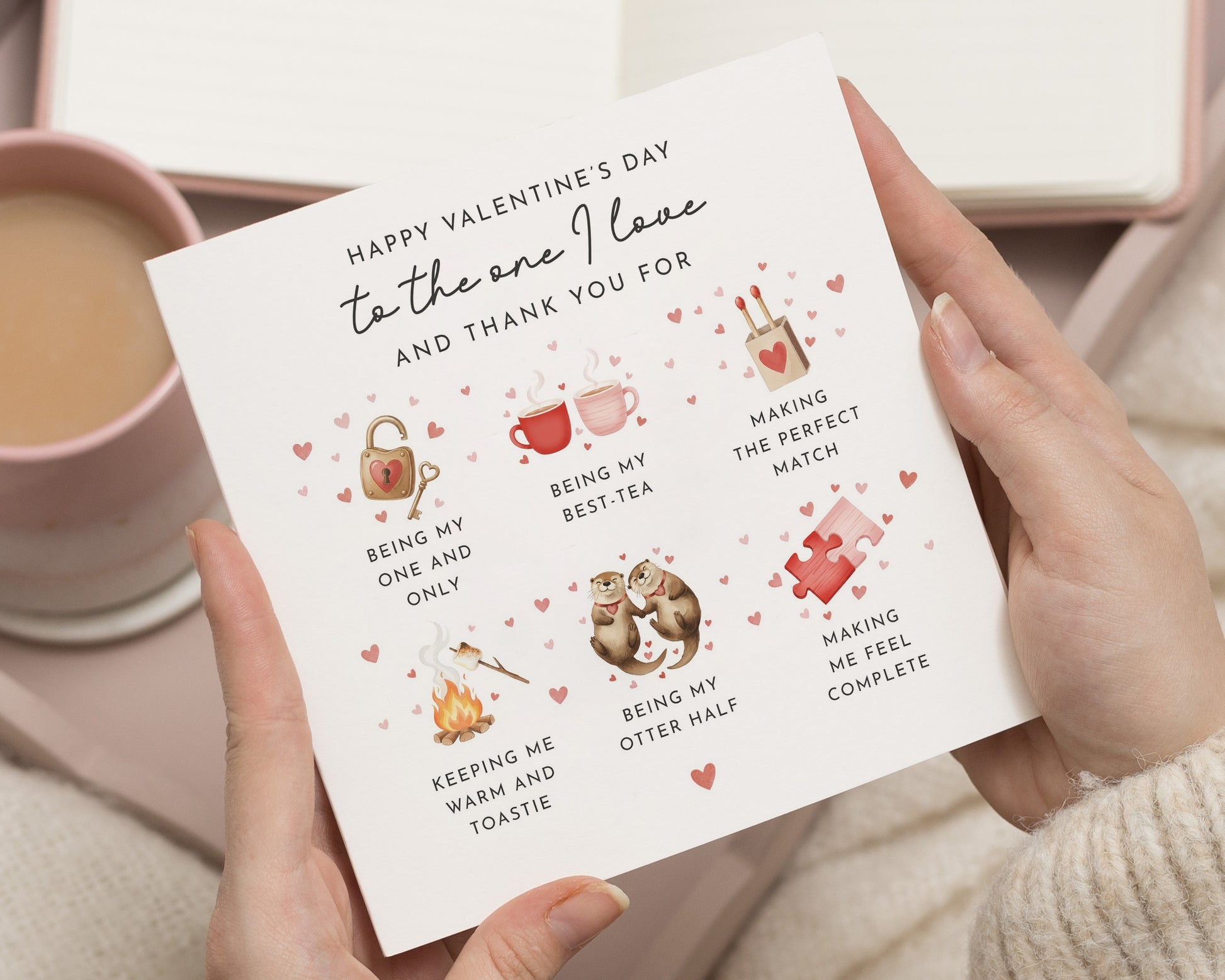 Valentines Day Card for Partner, Cute Valentines Card for Him or Her, Otter Pun Card, Romantic Card for Boyfriend, Girlfriend, Wife, Husband