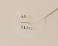 Personalised Wedding Sticker, Gold Foil Wedding Seal, Custom Names Envelope Sticker, Elegant Wedding Sticker, Wedding Favour Label