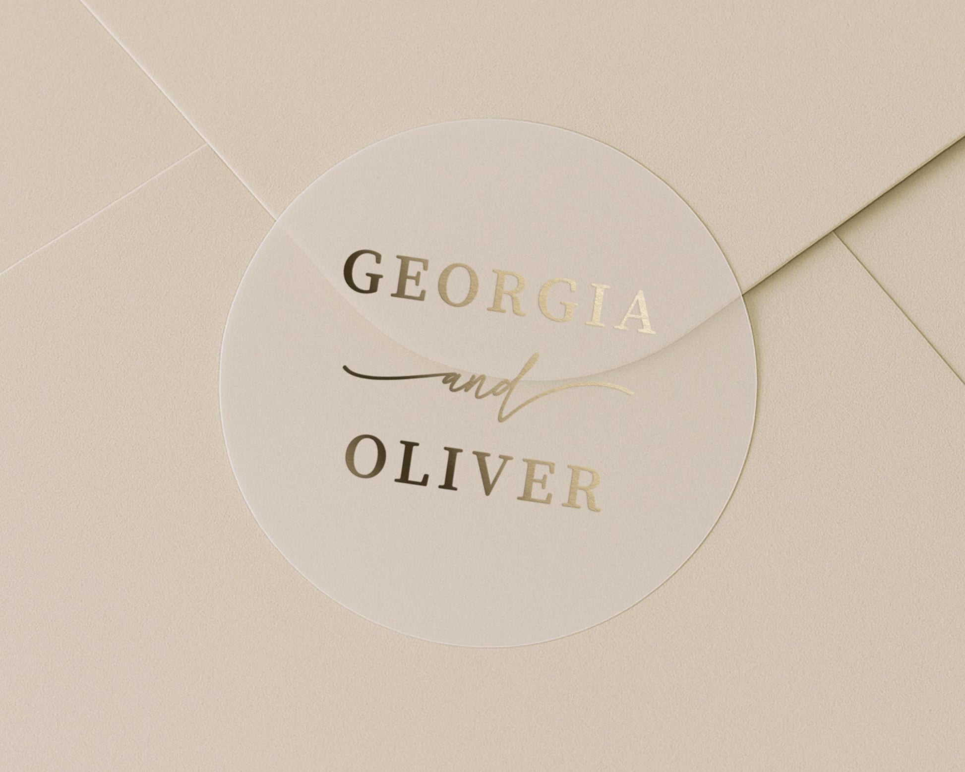 Personalised Wedding Sticker, Gold Foil Wedding Seal, Custom Names Envelope Sticker, Elegant Wedding Sticker, Wedding Favour Label
