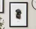 Personalised Pet Portrait From Your Photo, Watercolour Dog Print, Custom Pet Wall Art, Pet Lover Gift, Dog Owner Gift, Black Framed Print