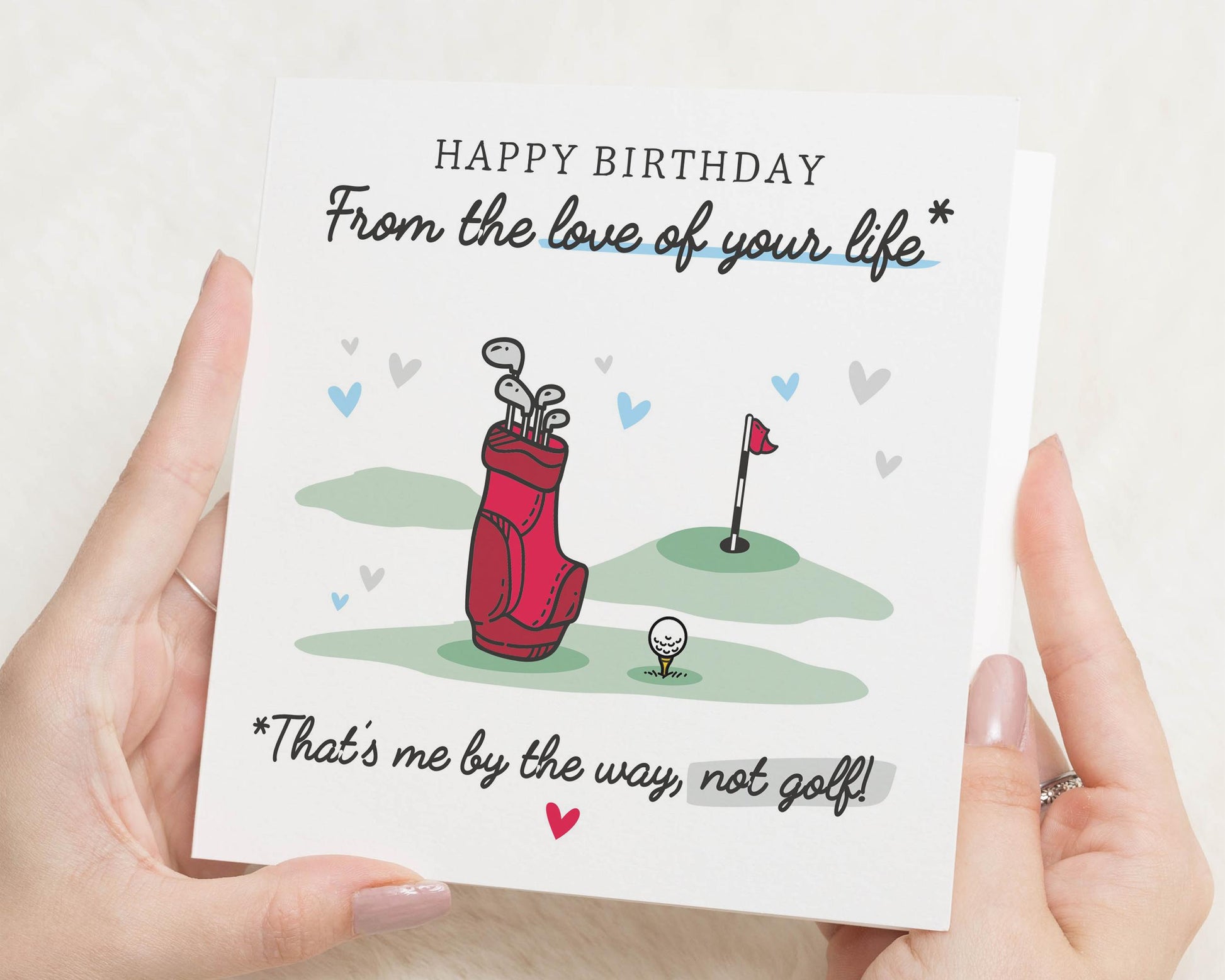 Birthday Card for Him, Funny Golf Birthday Card, Birthday Card from Wife, Husband Birthday Card, Love of Your Life Birthday Card