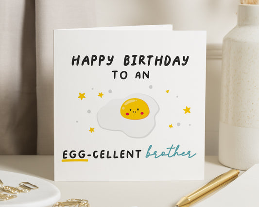 Birthday Card for Brother, Funny Birthday Card, Egg Card, Cute Birthday Card for Him, Brother Birthday Card, Simple Birthday Card