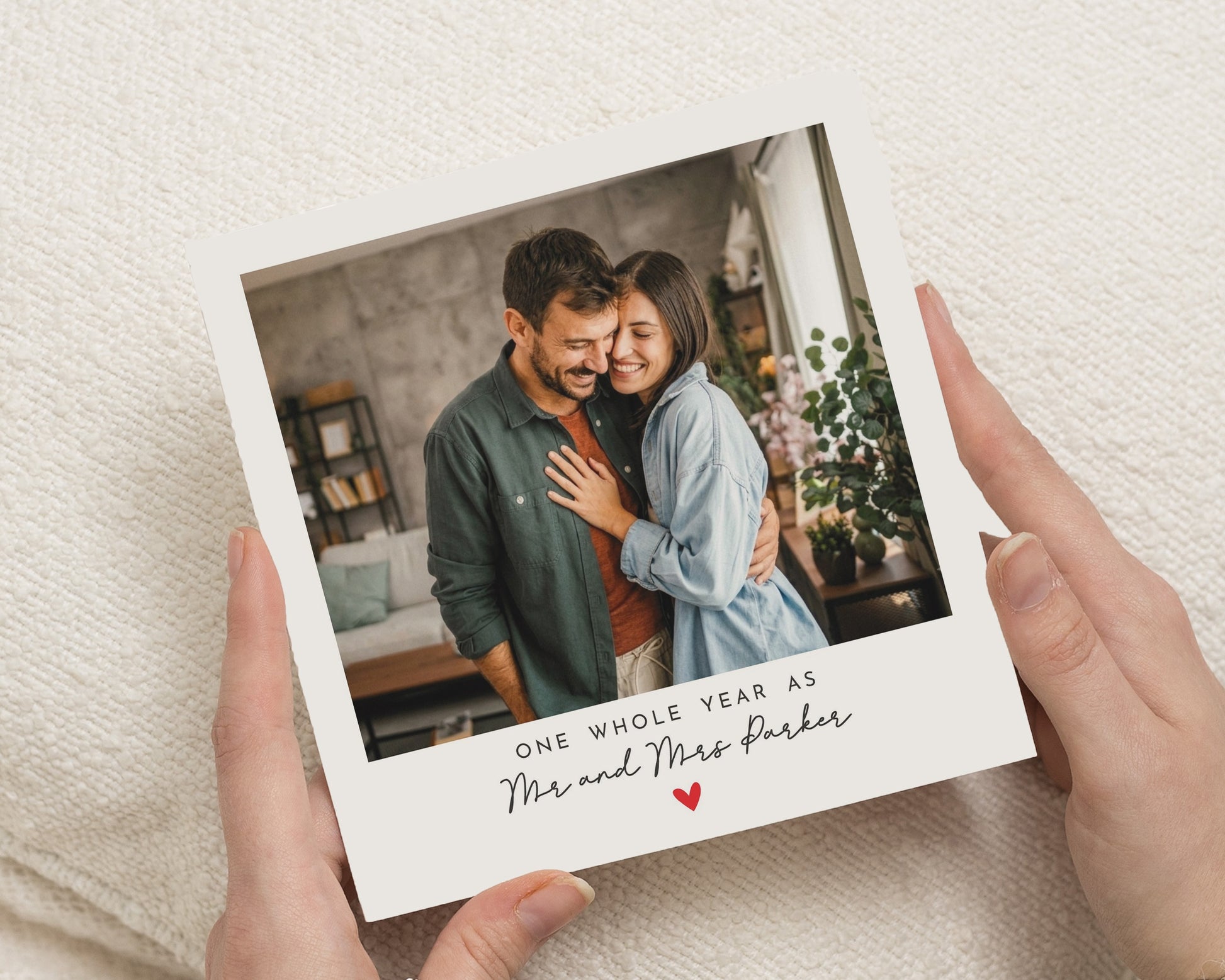 First Wedding Anniversary Card, 1st Anniversary Card, Personalised Anniversary Card, Photo Anniversary Card, Husband Wife Card