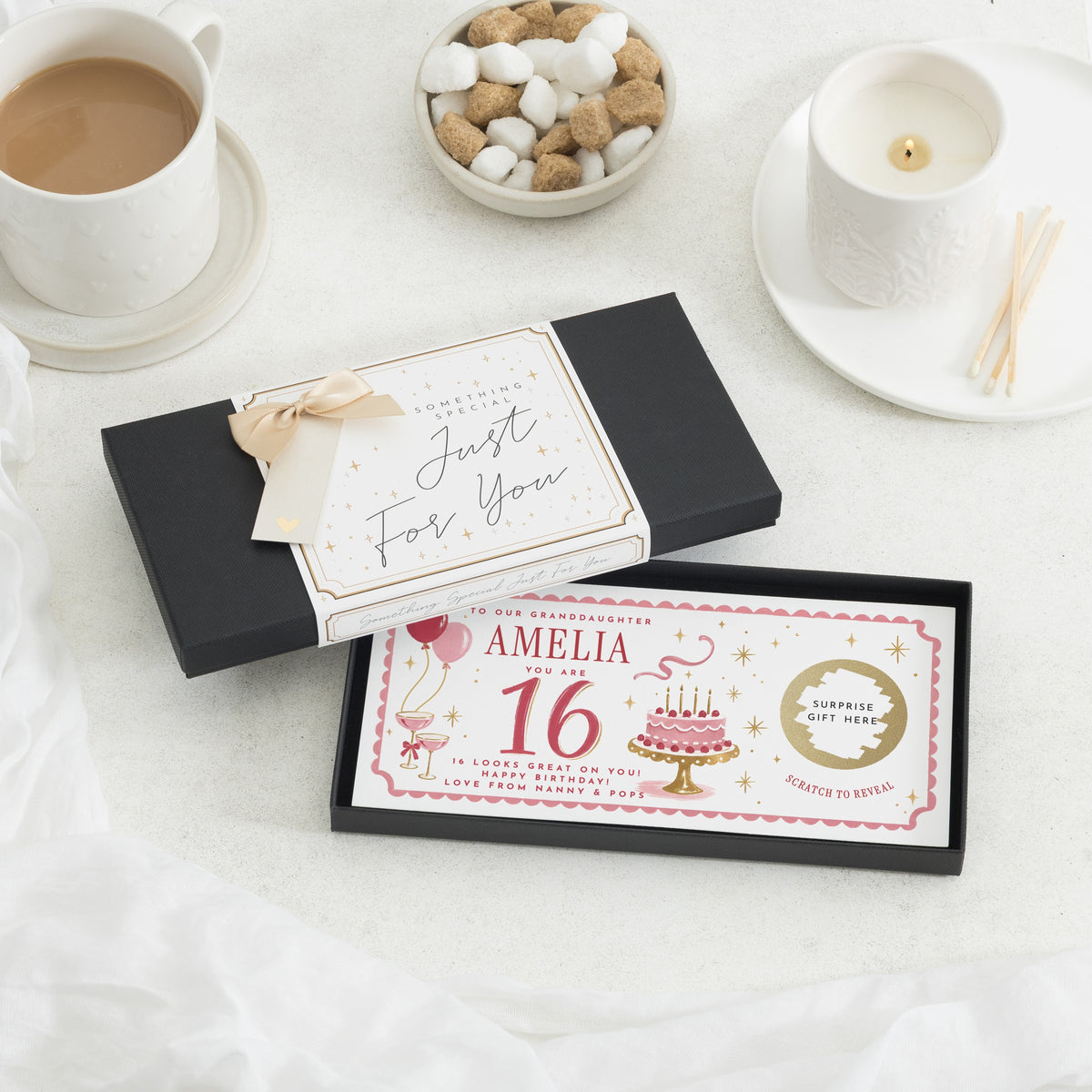 Personalised 16th Birthday Scratch Card, Gift Voucher for Granddaughter, Birthday Gift Voucher, Scratch to Reveal Gift