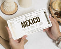 Personalised Holiday Reveal Ticket, Mexico Gift Voucher, Gold Foil Boarding Pass, Scratch To Reveal, Birthday Gift For Him Or Her