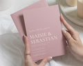 Rose Pink Wedding Invitations, Elegant Typography Wedding Invites, Minimalist Wedding Stationery, Personalised Invitation Suite