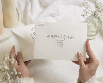 Cream Envelopes with Guest or Return Address Printing, C6, 5x7 or C5 Ivory Wedding Invitation Envelopes