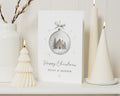 Personalised Christmas Card, Christmas Card for Couple, Happy Christmas Card, Family Christmas Cards, Winter Bauble Christmas Card