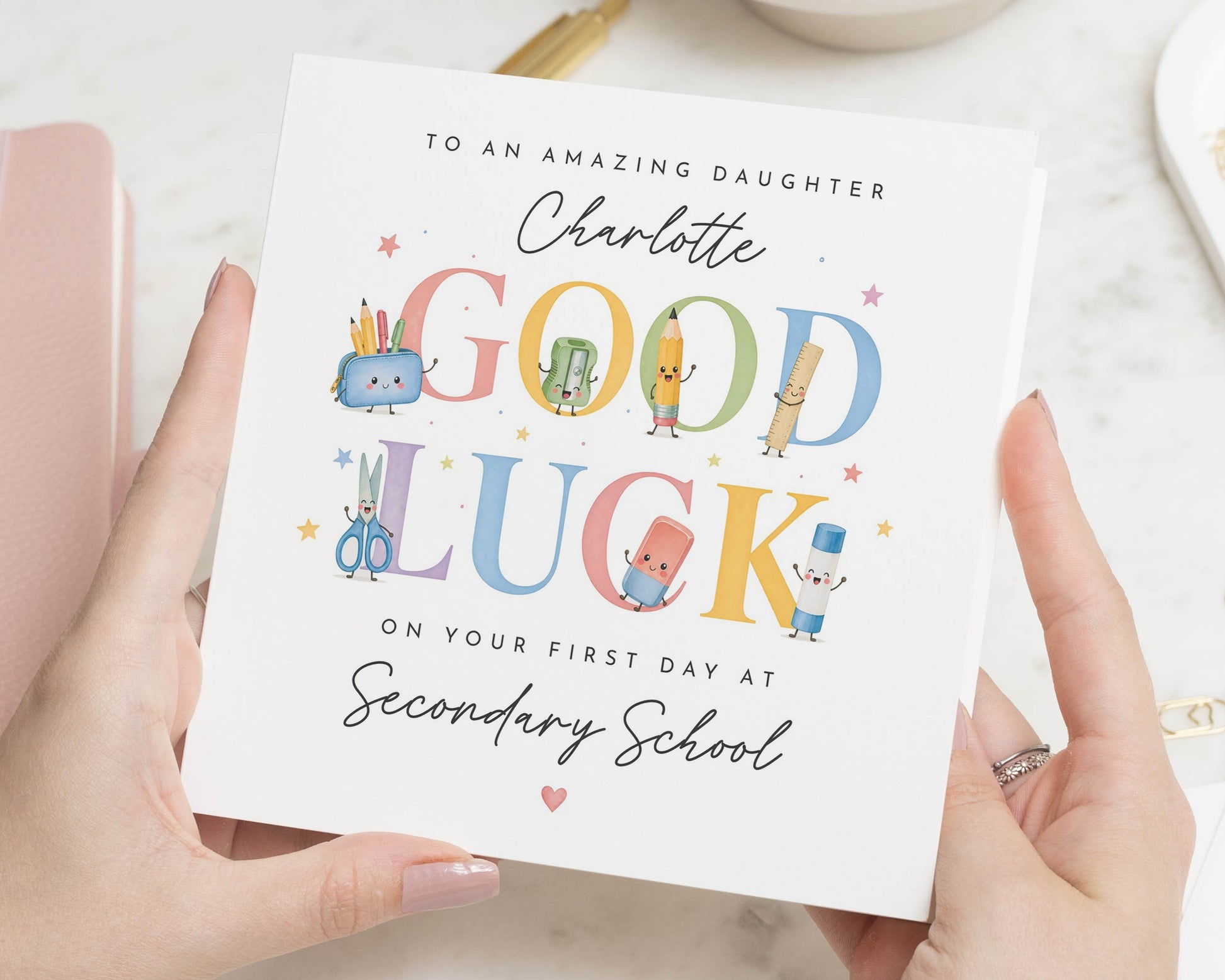 Good Luck Card for Daughter, First Day of School Card, Secondary School Card, Personalised Good Luck Card, Back to School Card