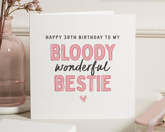 30th Birthday Card for Best Friend, Bestie Birthday Card, Birthday Card for Her, Funny Birthday Card, 30th Birthday Card for Women