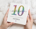 10th Birthday Card for Girl, Personalised 10th Birthday Card, Double Digits Birthday Card, Birthday Card for Daughter, Rainbow Card