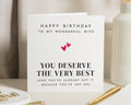 Birthday Card for Wife, Wife Birthday Card, Funny Birthday Card for Her, Romantic Birthday Card for Wife, Cute Birthday Cards for Women