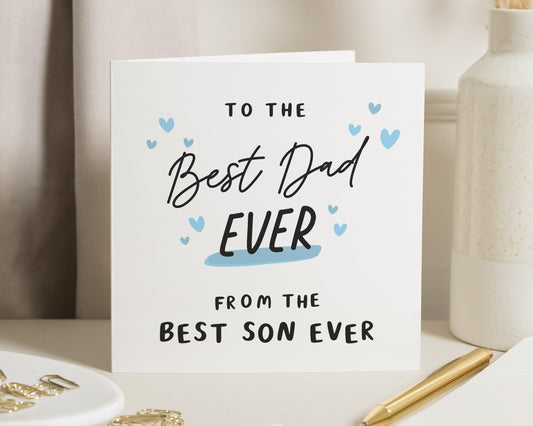 Birthday Card for Dad, Best Dad Birthday Card, Card from Son, Fathers Day Card, Birthday Card for Him, Personalised Dad Card