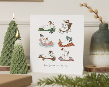Christmas Card, Funny Christmas Card, Goose Christmas Card, Six Geese a Laying Card, Cute Christmas Card for Friend, Xmas Card